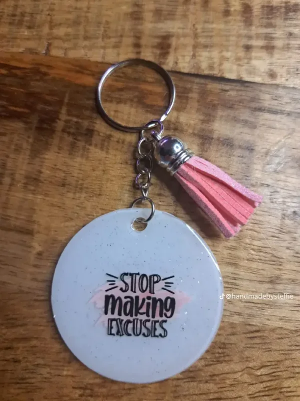 Sleutelhanger met positieve tekst