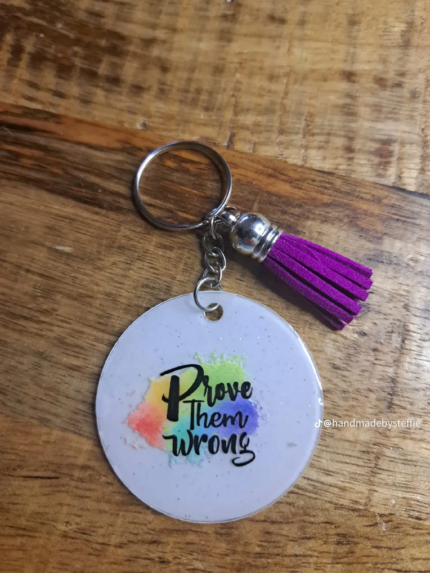 Sleutelhanger met positieve tekst