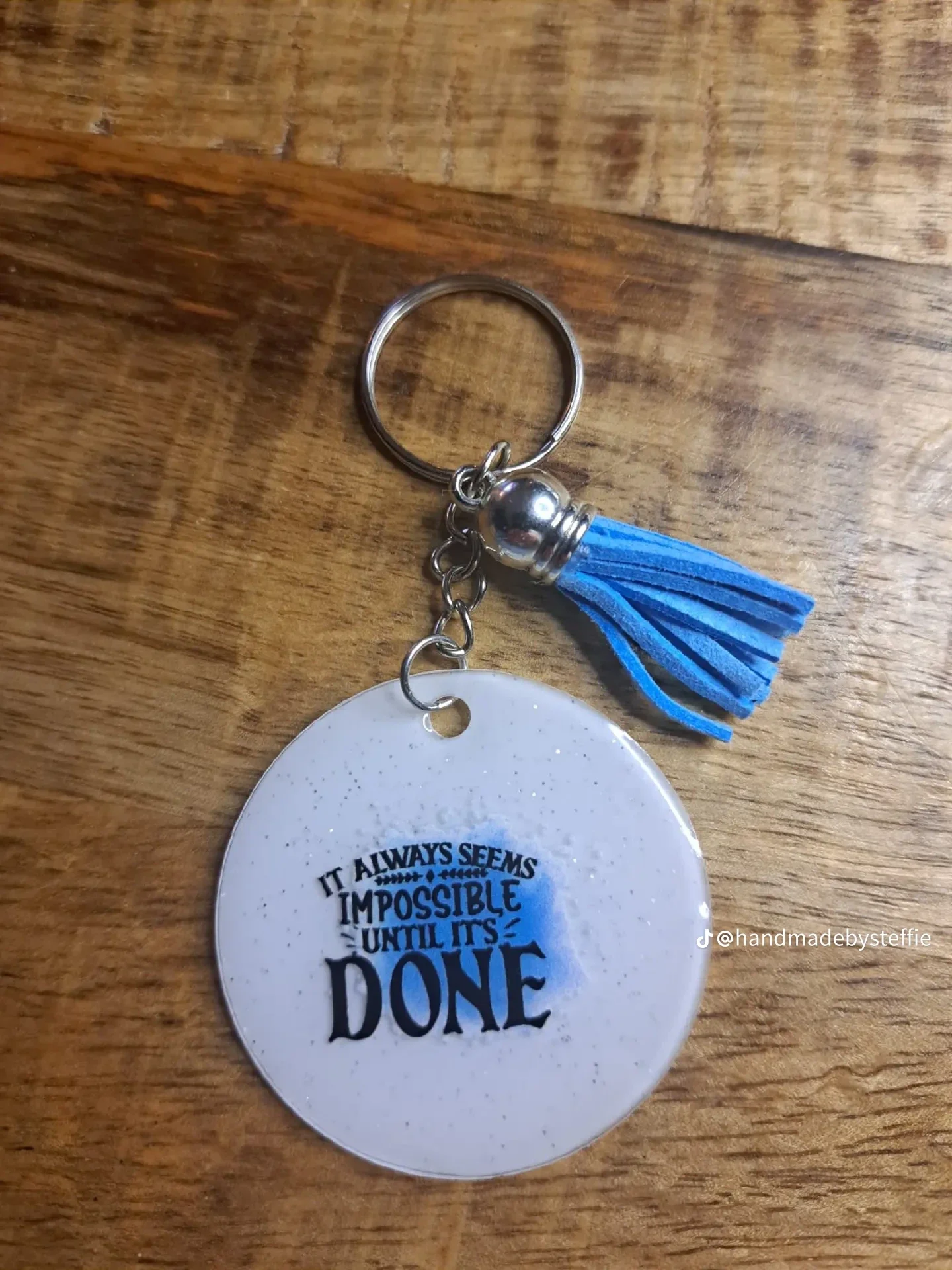 Sleutelhanger met positieve tekst