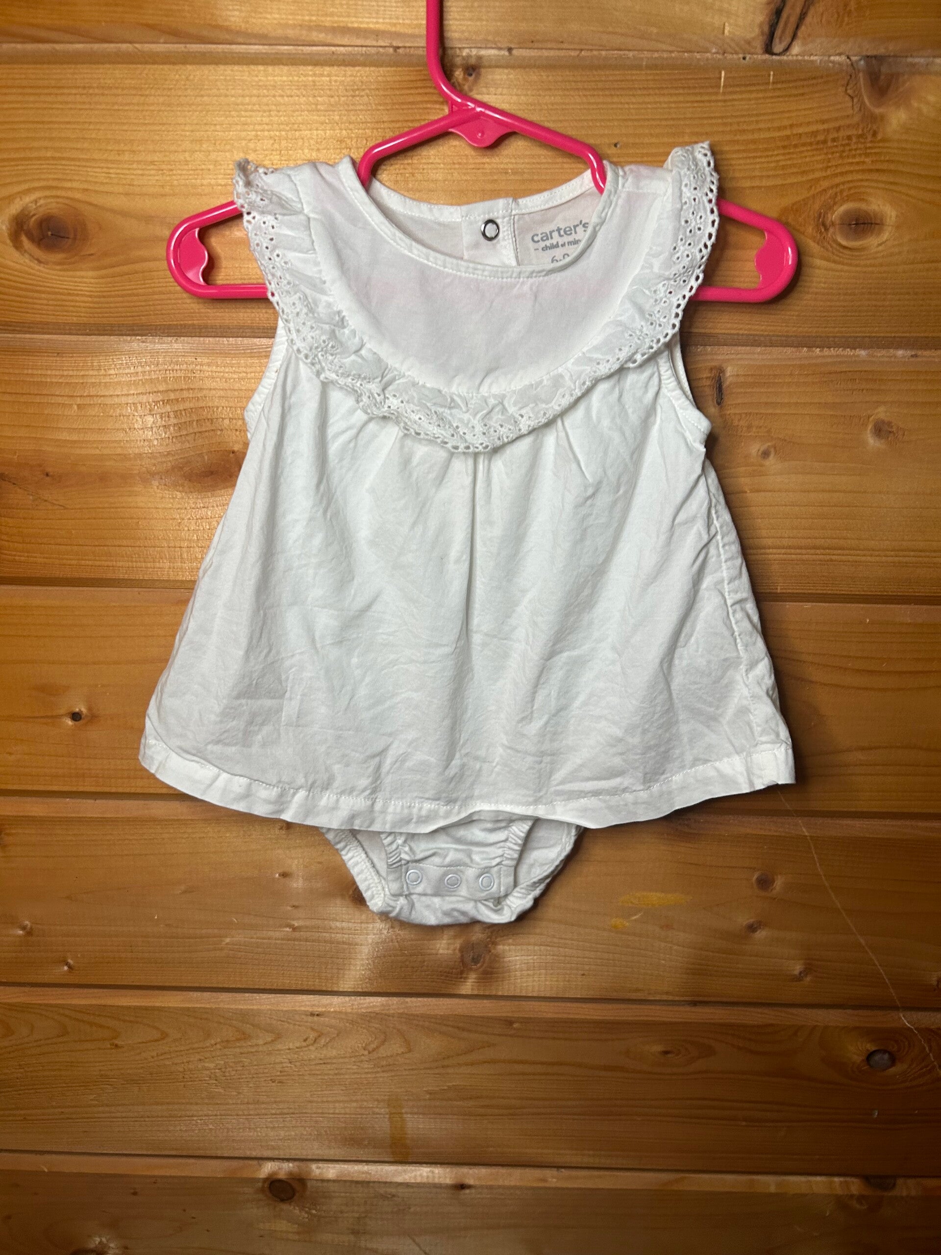 🤍 Carter’s Lace Collar Bubble Romper – 6–9M 🤍