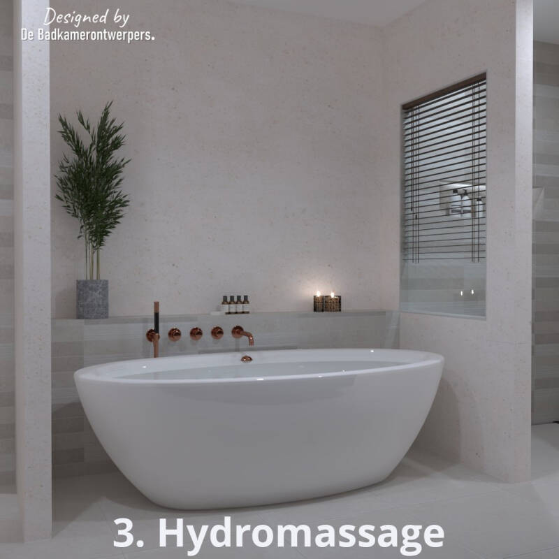 Massagesysteem in vrijstaand bad