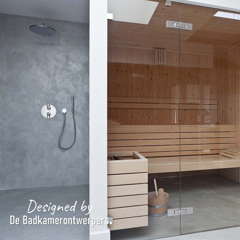 Ontwerp thuis spa met sauna en stoombad - entree stoombad