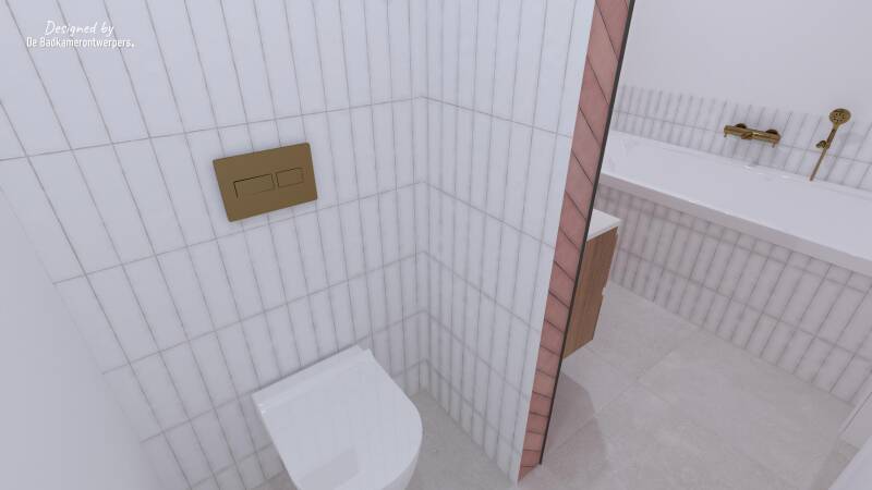 Badkamer Ontwerpen - Geschakelde woning Abcoude - Stijl basic-natuur  - 8,37 m2 - Zijaanzicht