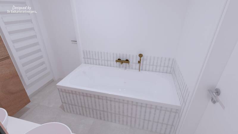 Badkamer Ontwerpen - Geschakelde woning Abcoude - Stijl basic-natuur  - 8,37 m2 - Zijaanzicht