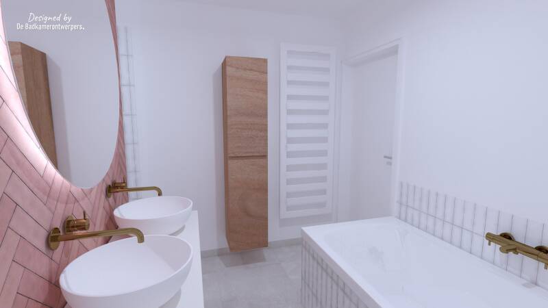 Badkamer Ontwerpen - Geschakelde woning Abcoude - Stijl basic-natuur  - 8,37 m2 - Zijaanzicht