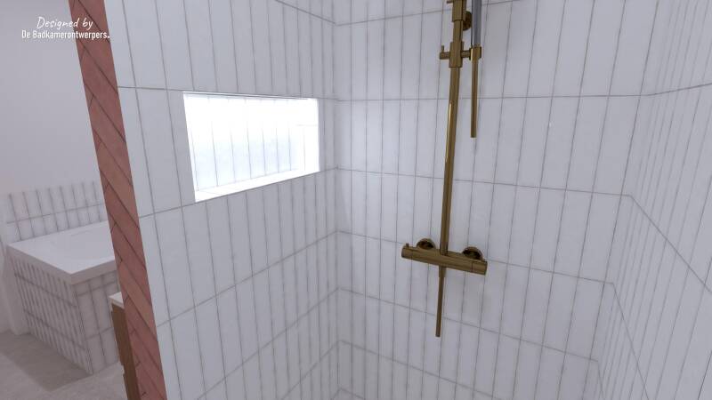 Badkamer Ontwerpen - Geschakelde woning Abcoude - Stijl basic-natuur  - 8,37 m2 - Zijaanzicht