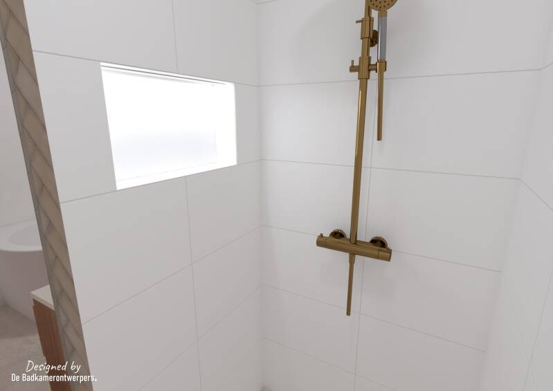 Badkamer Ontwerpen - Geschakelde woning Abcoude - Stijl basic-natuur  - 8,37 m2 - Zijaanzicht