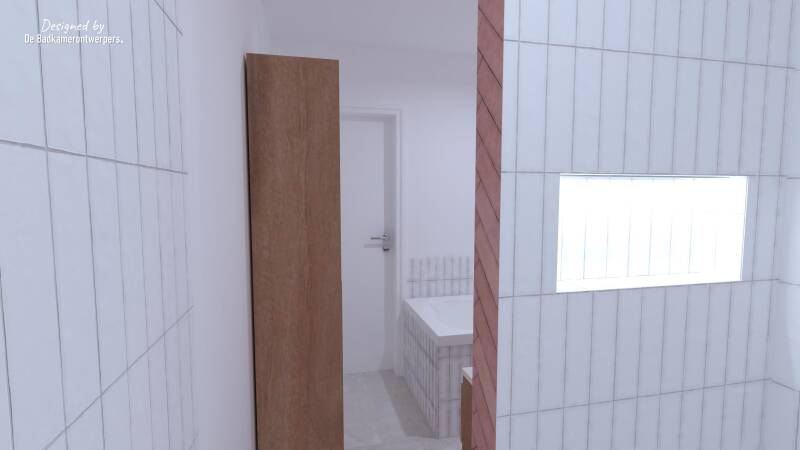 Badkamer Ontwerpen - Geschakelde woning Abcoude - Stijl basic-natuur  - 8,37 m2 - Zijaanzicht