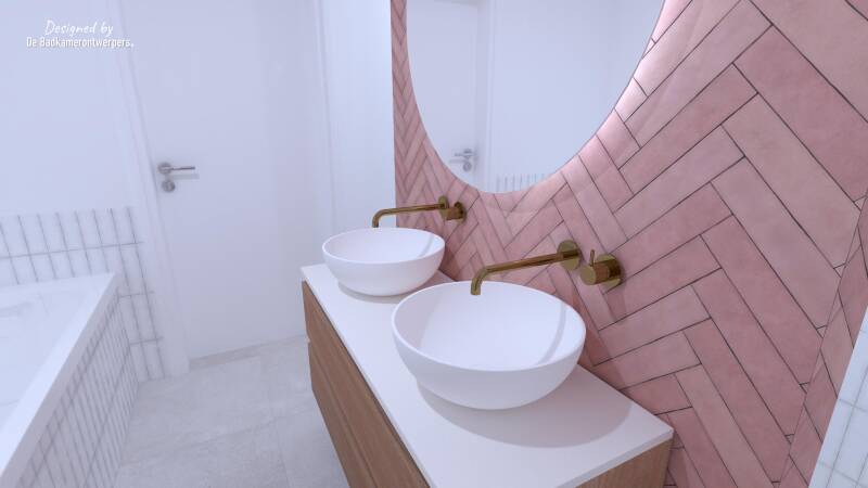 Badkamer Ontwerpen - Geschakelde woning Abcoude - Stijl basic-natuur  - 8,37 m2 - Zijaanzicht