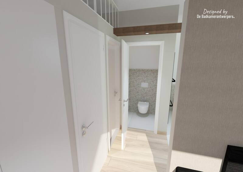 Badkamer-Slaapkamer en suite  Ontwerpen - Hoekwoning Berkel en Rodenrijs - Stijl basic / romatiek - 40 m2 - Zijaanzicht toilet