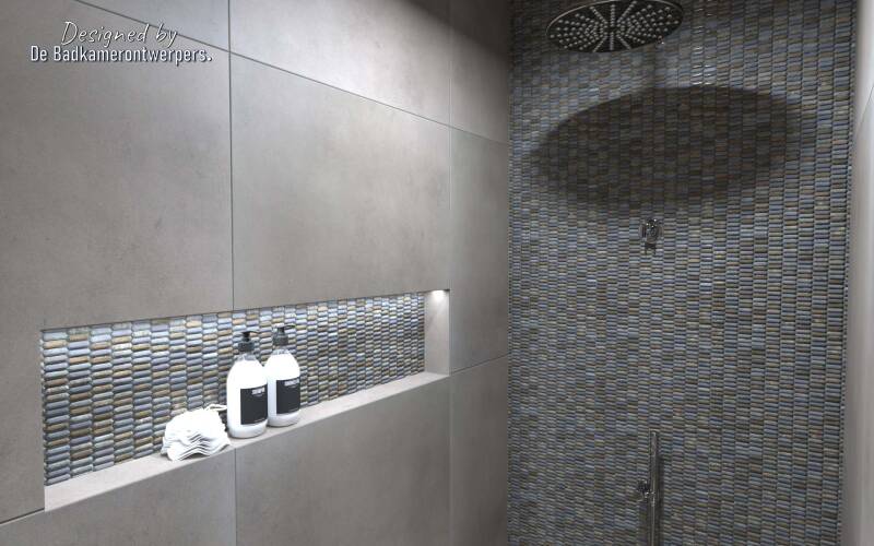 Badkamer Slaapkamer en suite - kijk naar slaapkamer uit douche