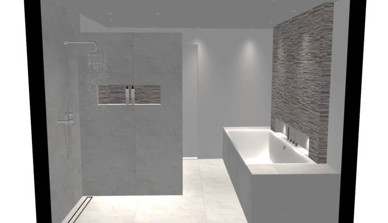 Badkamer Ontwerpen - Appartement Rotterdam - Stijl basic -design-natuur - 7,36 m2 - Zijaanzicht