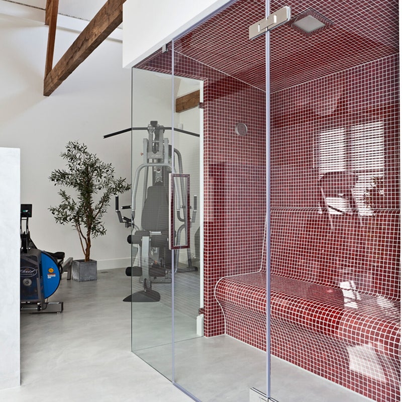 Ontwerp thuis spa met sauna en stoombad - entree stoombad