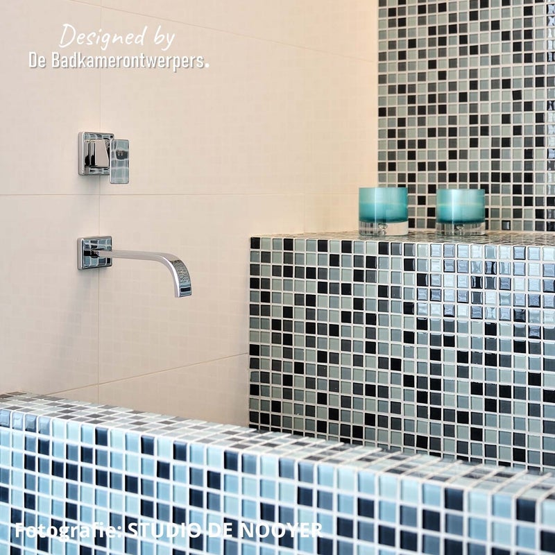 Ontwerp wellness-badkamer - voetenbad in mozaiek