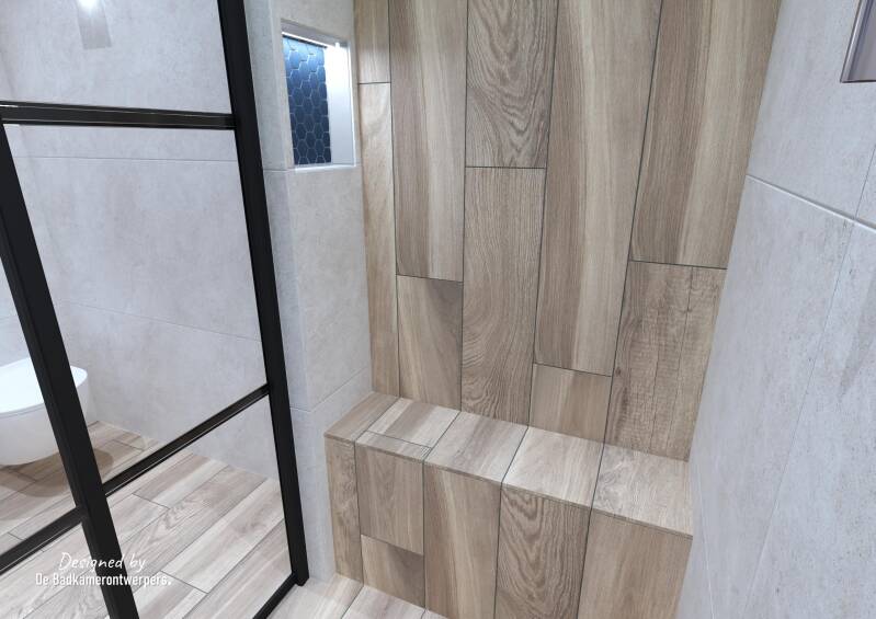 Badkamer Ontwerpen - Appartement Enschede - Stijl design/industrieel - 5,9 m2 - Zijaanzicht