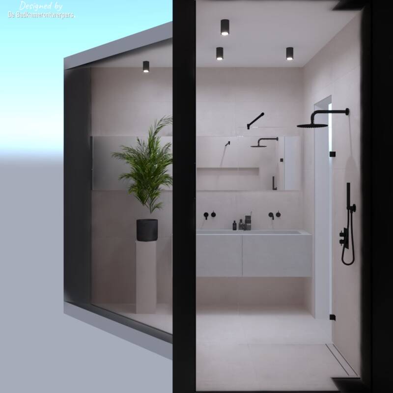 Ontwerp badkamer Japandi / wabi sabi