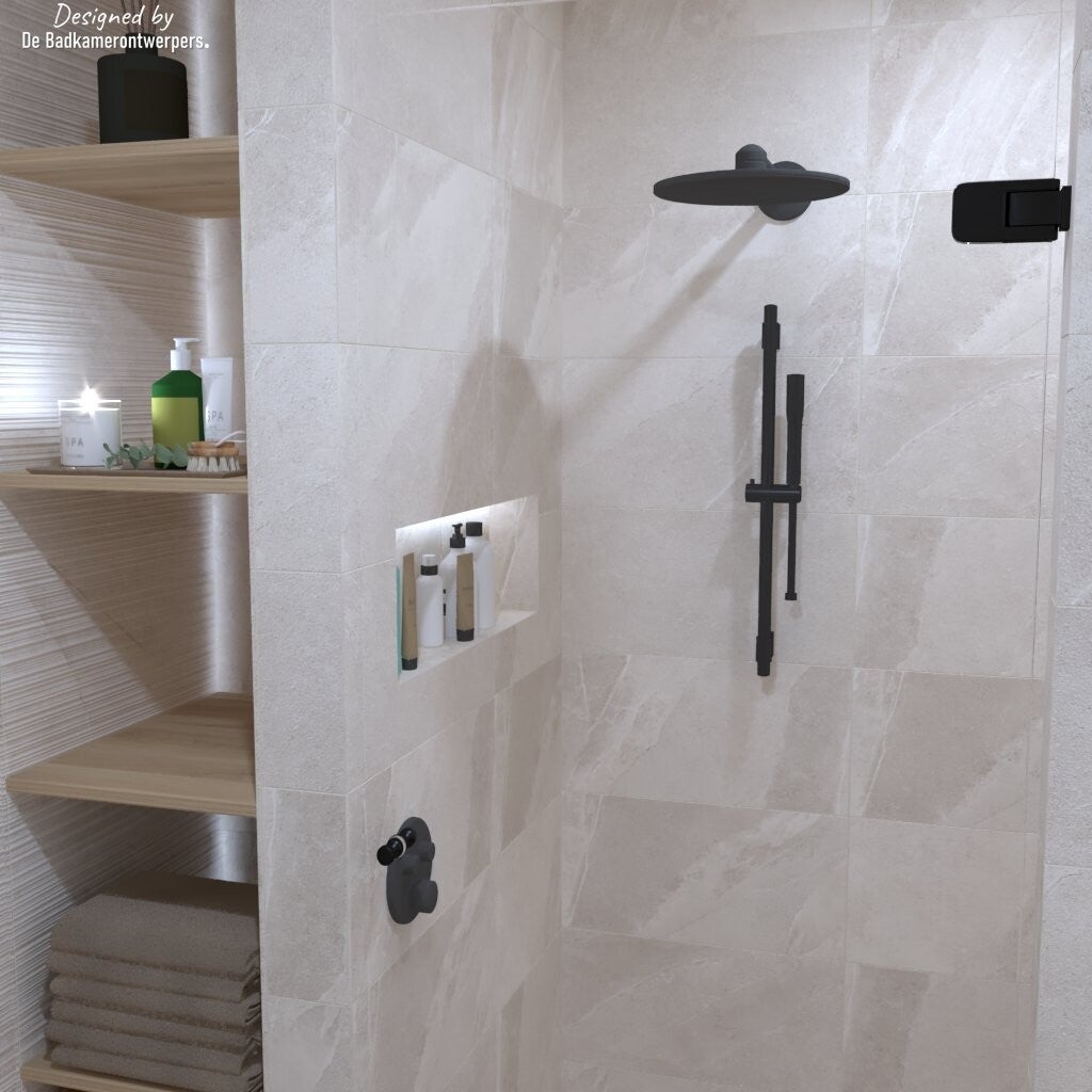 Mooie douche met inbouwnis