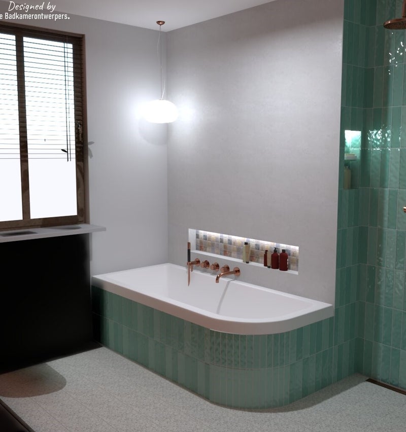 bad met koperen kranen