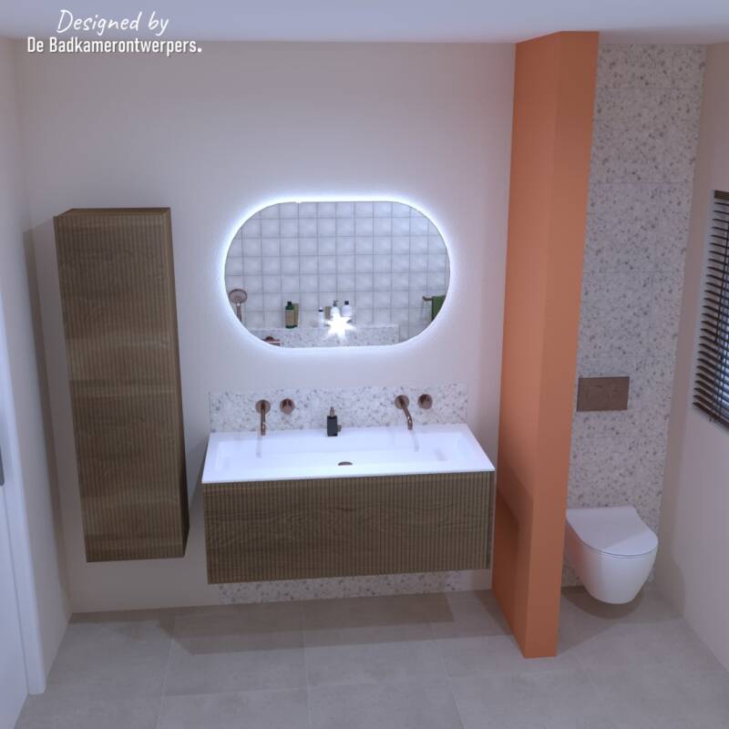 Breed primabad badmeubel in hout 