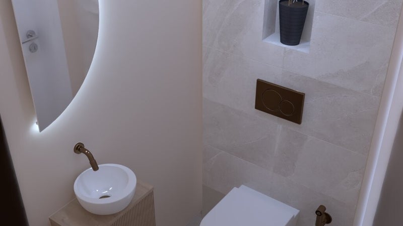 Toiletruimte met indirecte verlichting