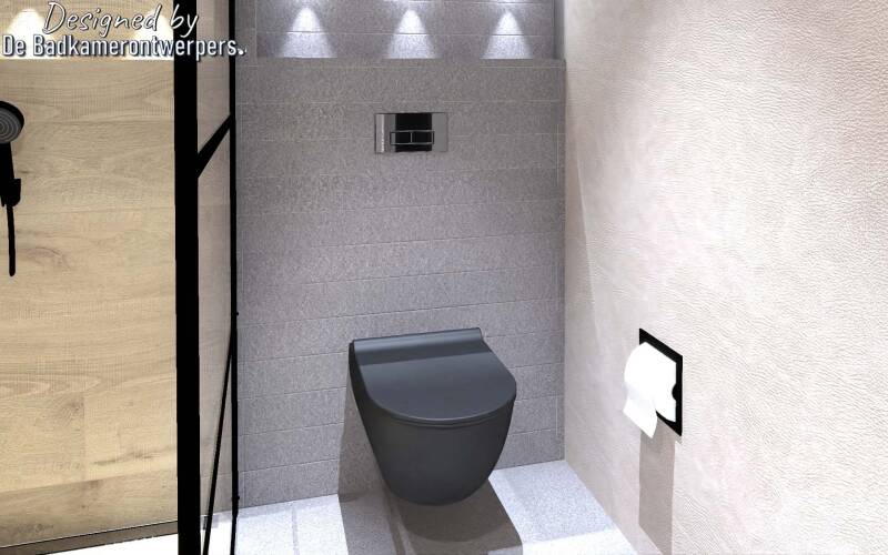 Ontwerp Badkamer - zijaanzicht detail toilet