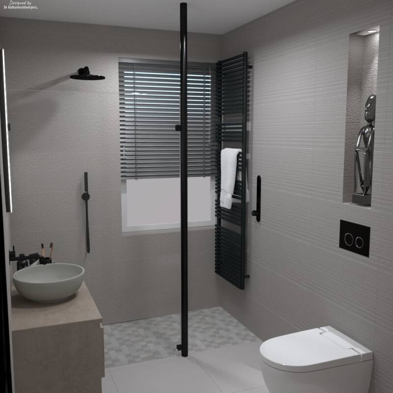 Voorbeeld badkamer rijtjes woning