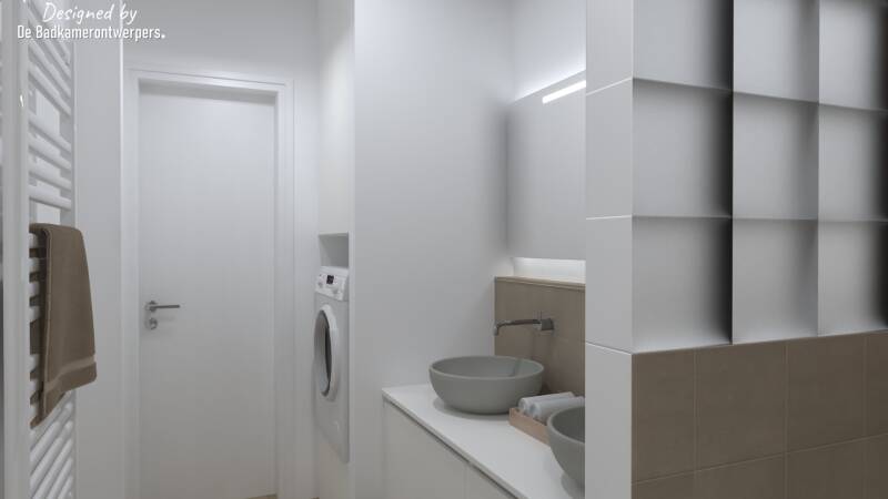 glastegels in badkamer