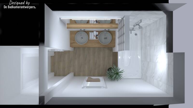 Badkamer met wasmachine