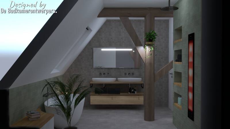 badkamer met spanten