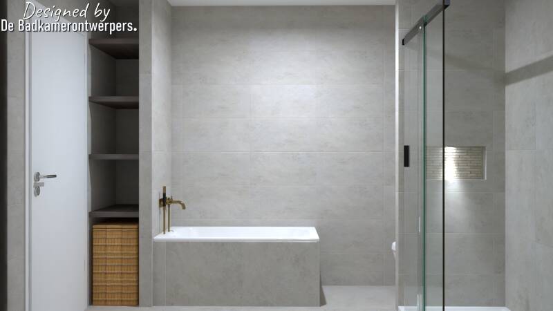 Voorbeeld badkamer met wasmand