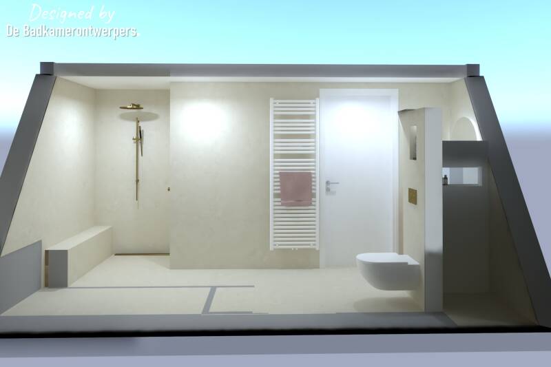 Ontwerp badkamer met schuin dak
