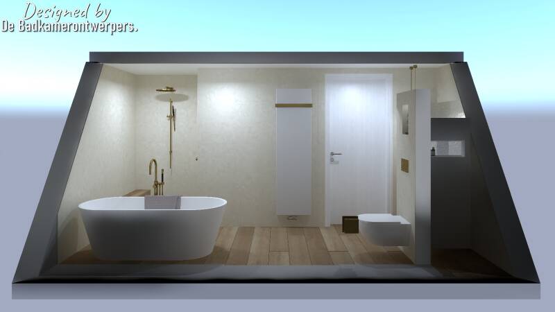 Ontwerp badkamer met schuin dak