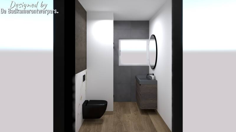 adkamer met handdoekstang onder raam