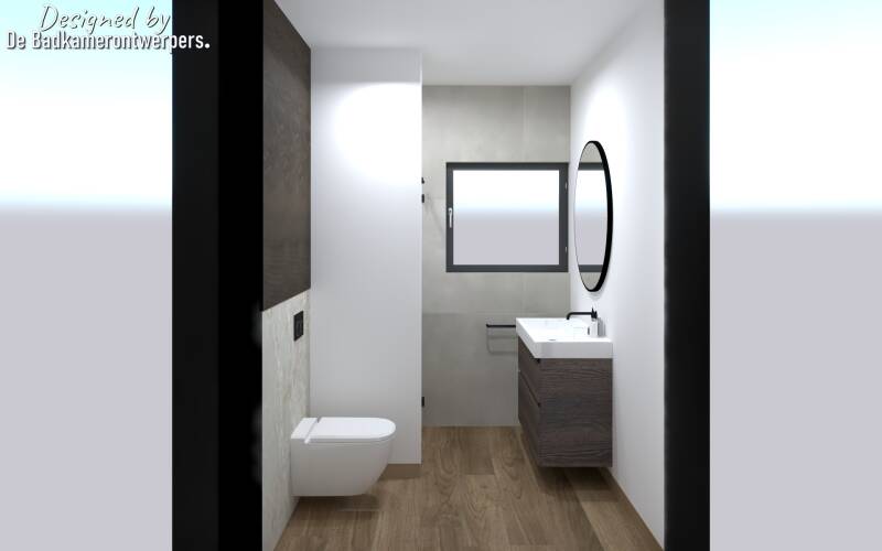 adkamer met handdoekstang onder raam