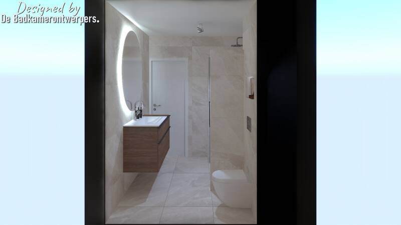 Badkamer met iCon onderkast voor wastafel,