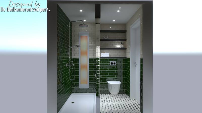 Klassiek badkamer met Sunshower