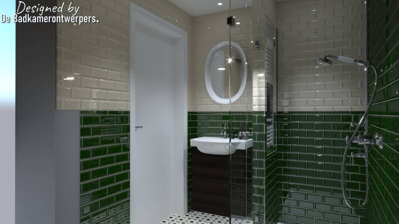 Badkamer met metrotegels