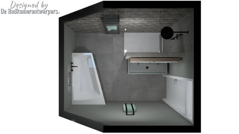 Ontwerp badkamer schuin dak