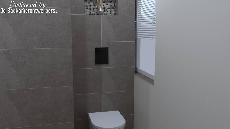 badkamer met toilet voor raam