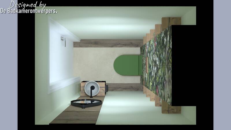 Ontwerp toilet bohemian met bloemen