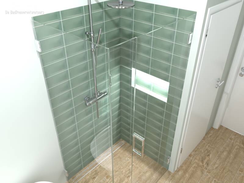 Badkamer Ontwerpen - Herenhuis Rotterdam - Stijl basic / design - 7,59 m2 - Zijaanzicht