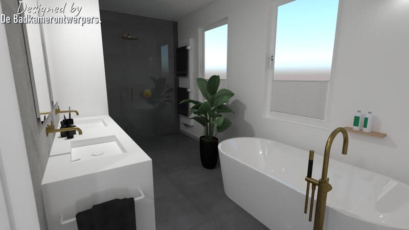 vrijstaand bad op verhoging