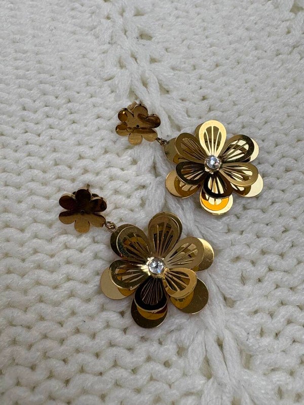 Oorbellen Flower - goud