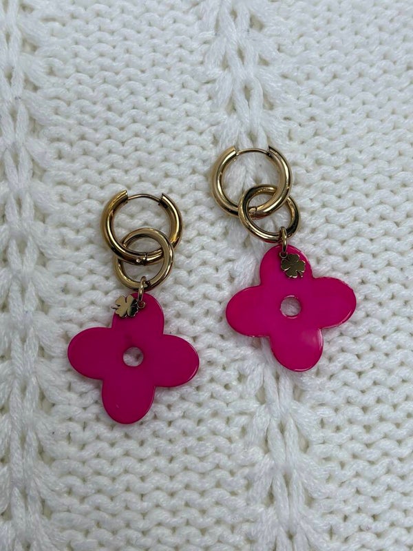 Oorbellen Pink - goud
