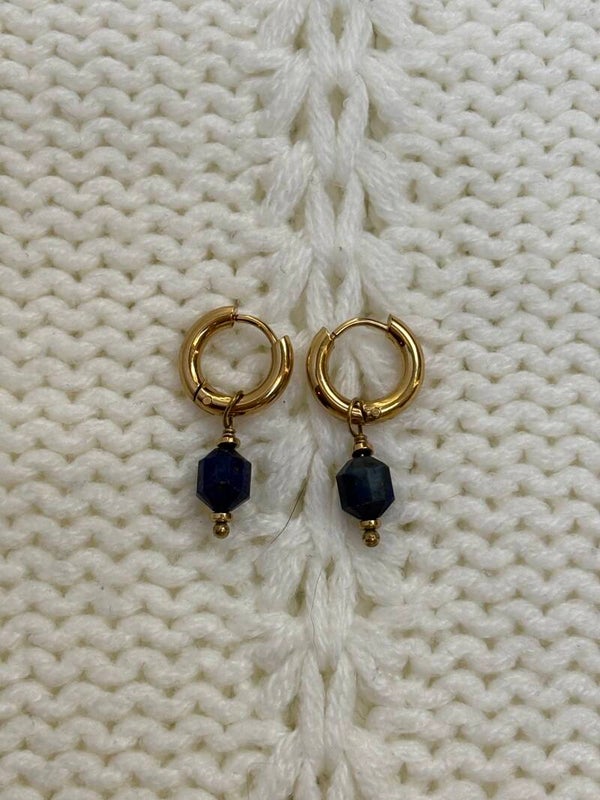 Oorbellen Classy blue - goud