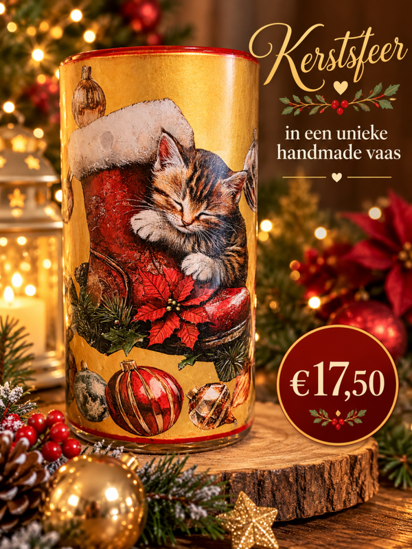prachtige hand gedecoreerde kerstvaas