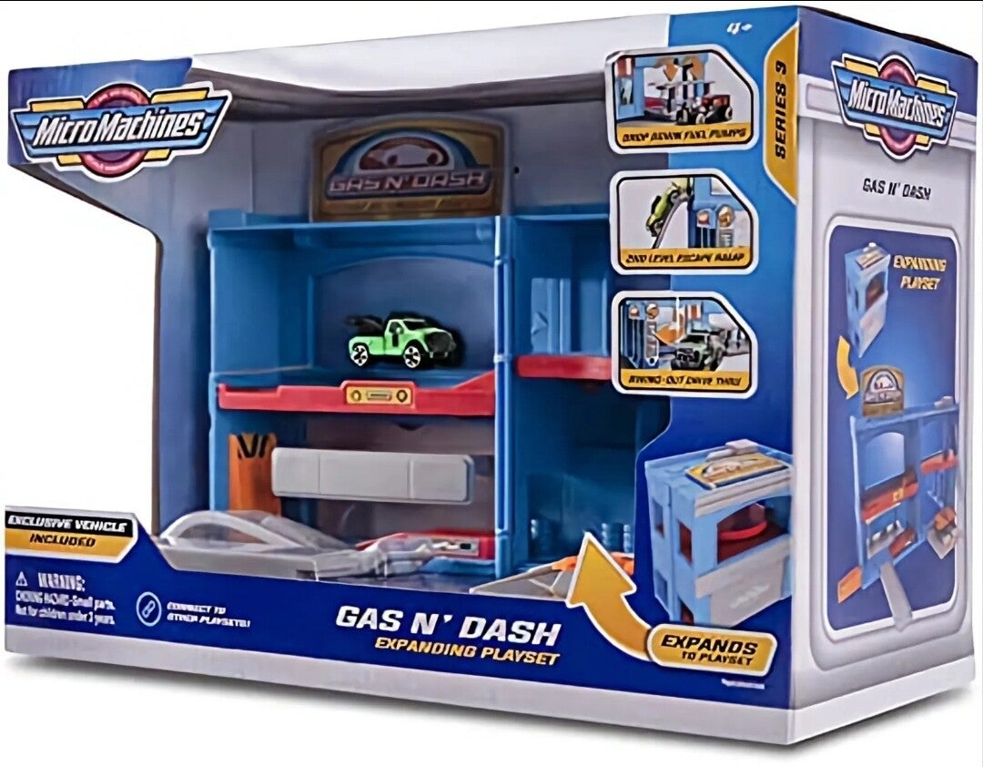 MicroMachines Coffret de Jeu Micro Gas N'Dash et véhicule Exclusif  garage SH