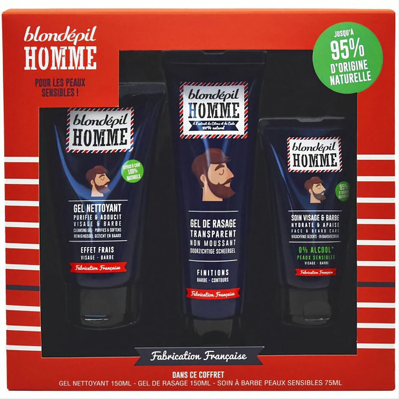 Coffret gel et soin à barbe pour Homme - peau sensible - fabrication Française SH
