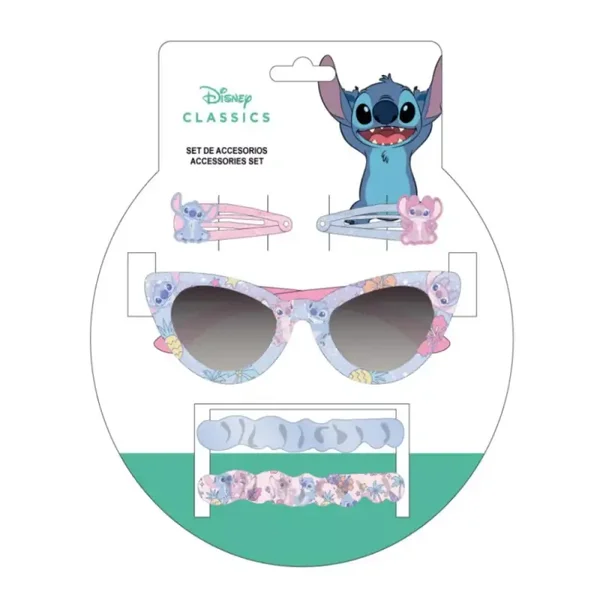 Ensemble lunette et accessoires pour cheveux Lillo & Stitch set 4 pcs