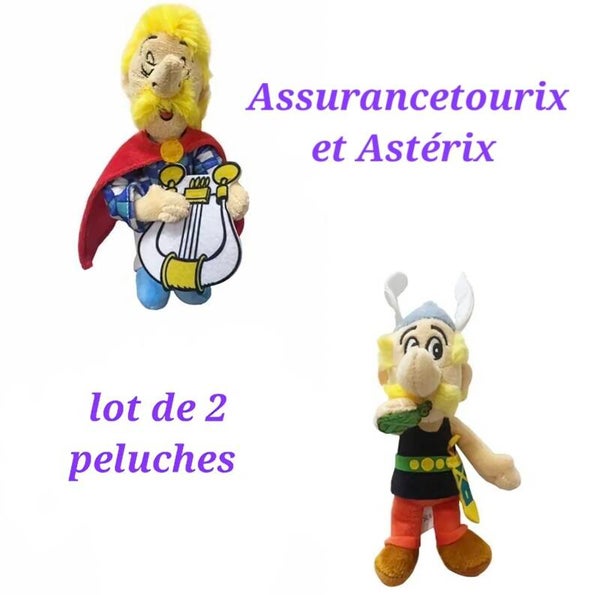 Astérix lot de 2 Peluches Asterix et Assurancetourix SH